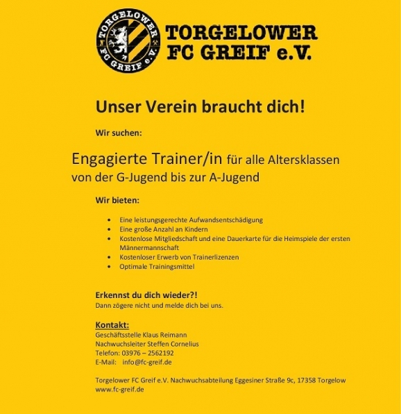Unser Verein braucht dich!