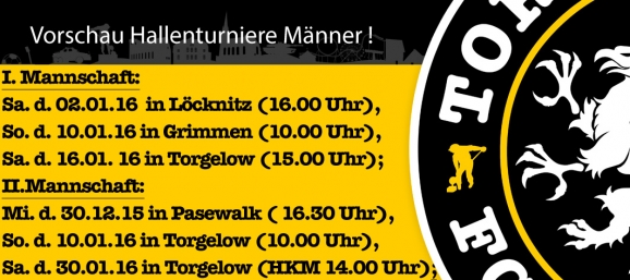 Vorschau Hallenturniere Männer !